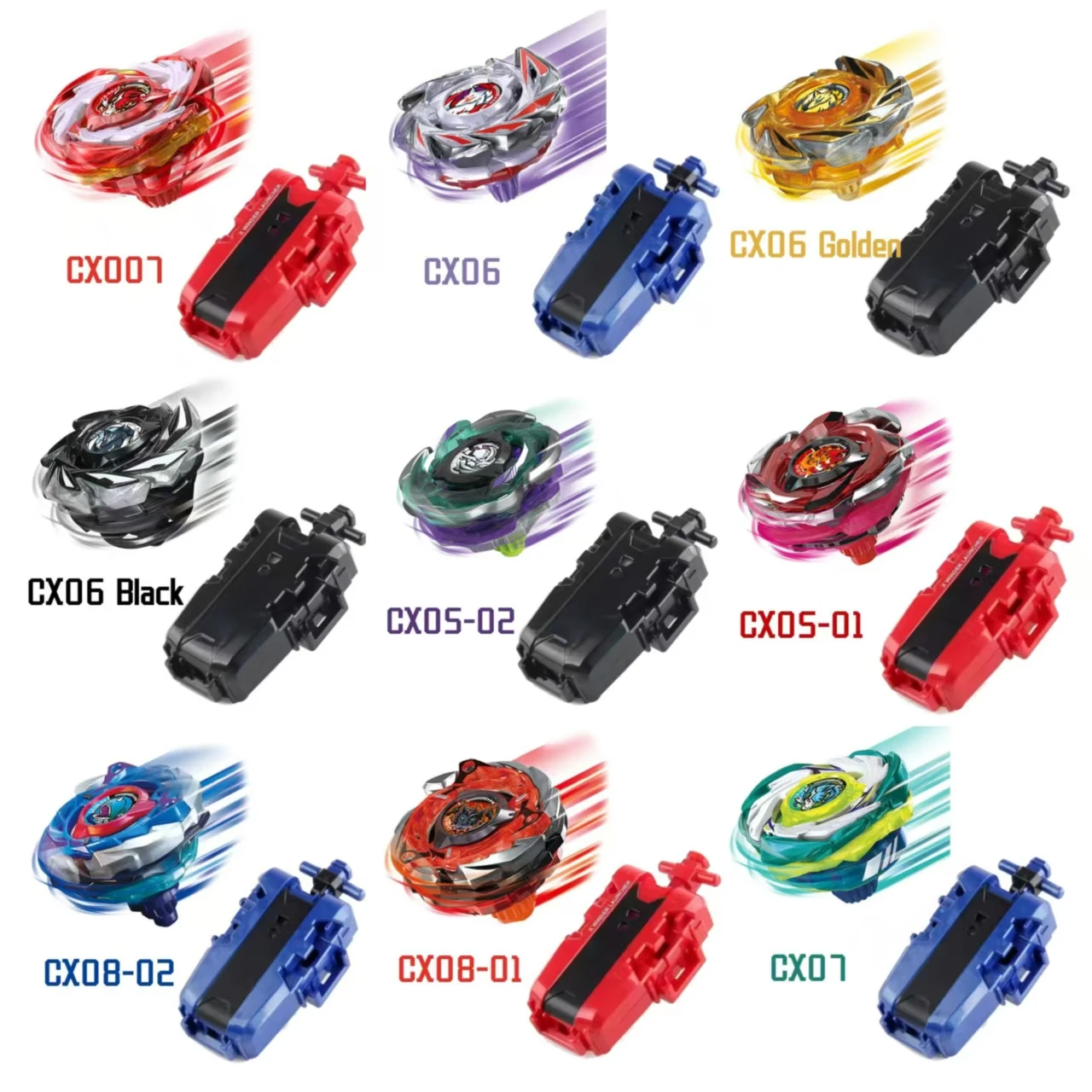 MINISO Hot-selling new product CX series burst battle alloy gyro launcher combination set boy battle toy CX01~CX08