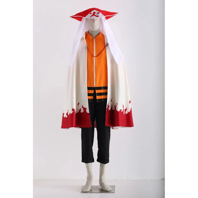 2025 New Anime Seventh Hokage Sama Costume Cape Halloween Men's Suit comic cosplay AA