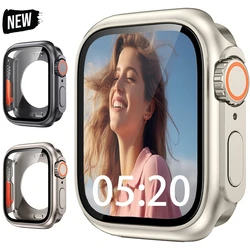 Screen Protector Cover for Apple Watch 46mm 45mm 40 41 44mm Hard PC Front Rear Bumper Case iwatch 10 9 8 7 SE 6 Change To Ultra