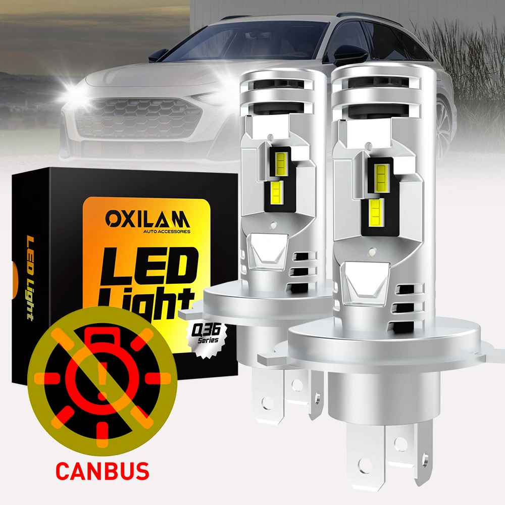 

2 шт. H4 светодиодные фары Canbus для автомобиля, мотоцикла, супер белый Turbo HB2 9003, лампа высокой и низкой мощности, авто мото фары 12 В