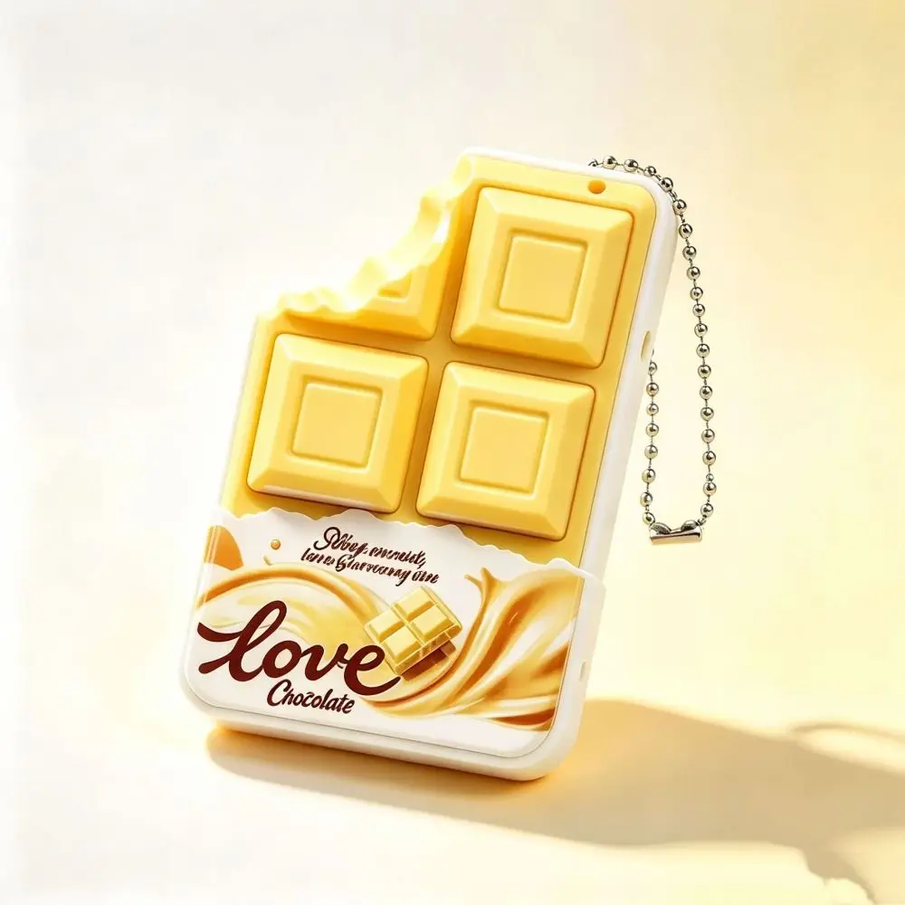 Portable Fidget Keychain Cartoon Patterns Reusable Chocolate Keychain Breaking Design Chocolate Button Pendant Portable Use