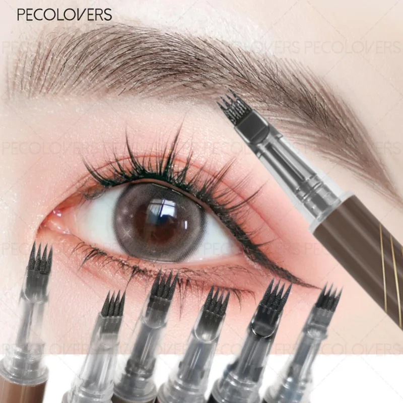 1 Stück vierzackiger Augenbrauenstift, mehrfarbige Optionen, füllt die Lücken in den Augenbrauen, macht die Wurzeln klar, Augenbrauenkosmetik