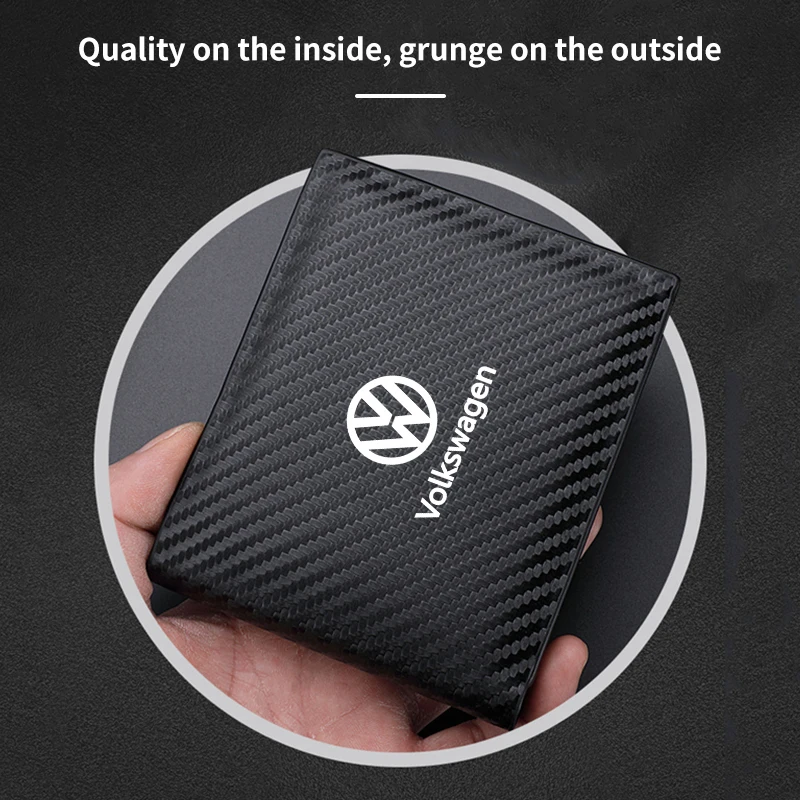 Car Men Wallet Credit Card Holder License Key Storage For Volkswagen VW Polo Golf 6 7 MK7 Jetta Passat Tiguan Touran Bora T-ROC view 4