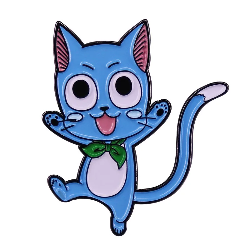 Blue Male Cat by Naz's Side Cute Brooch Goblin Anime Badge Accessory