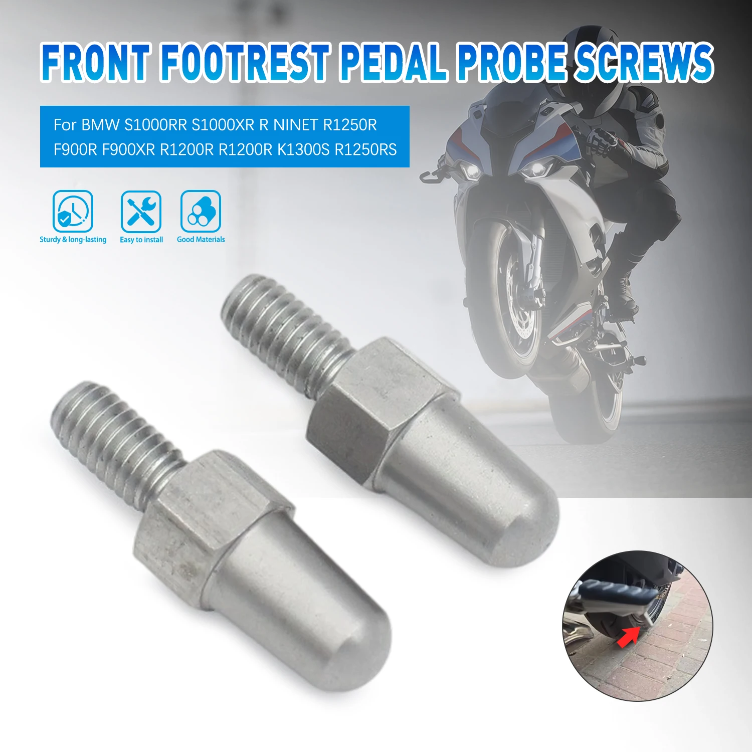 Motorcycle Pedal Probe Locating Screw Stainless Steel Foot Peg Bolt For BMW S1000RR R1200RT K1600B RnineT Repair Parts Replace