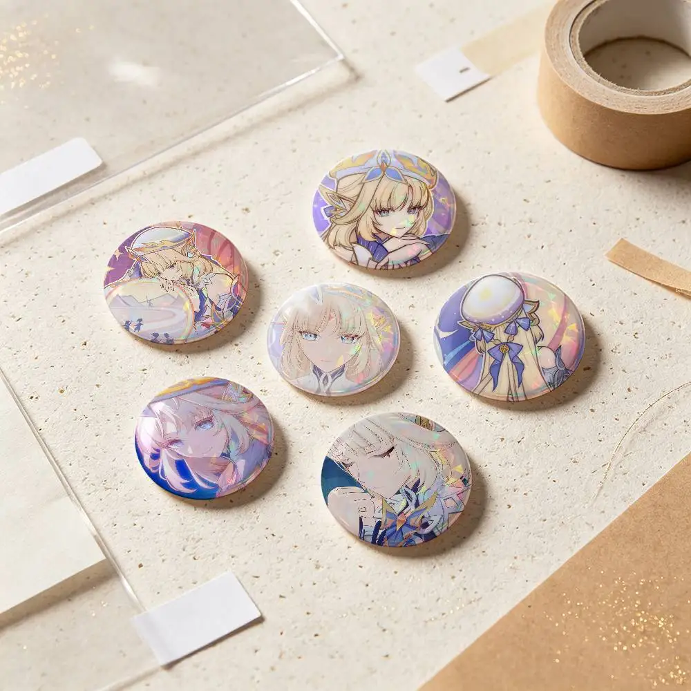 Nicole Genshin Impact Badges 25 32 44 58 75 Mm Round Cosplay Pin Bag Decor Fans Collect Friends Gifts Brooch Souvenir