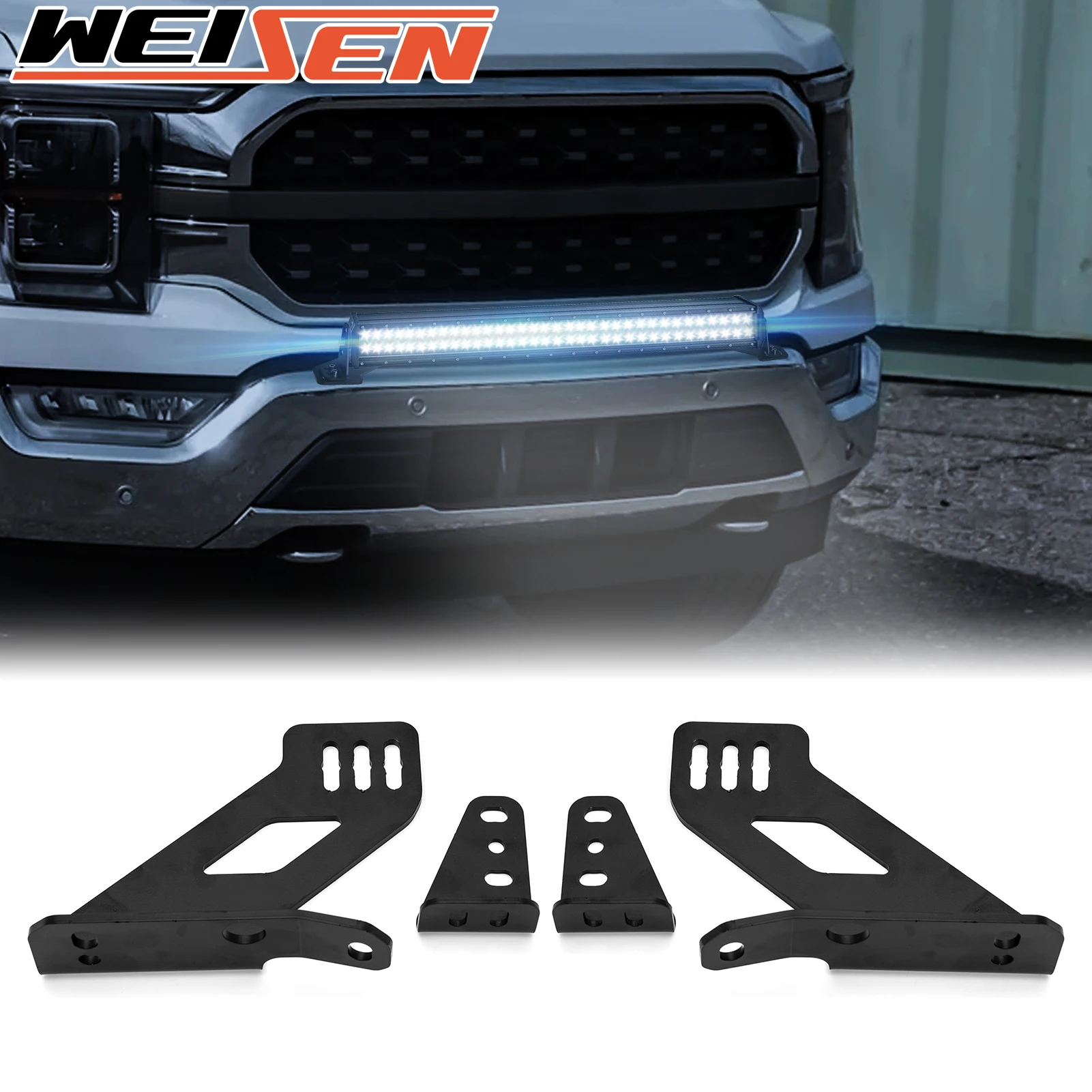 Front Bumper LED Light Bar Mounting Bracket No Drill Fit 30-35