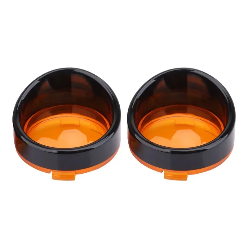 Motorcycle 2PCS Bullet Turn Signals Lens Cover Bright Black Visors Bezels For Harley Dyna Street Glide Fat Boy Softail Touring