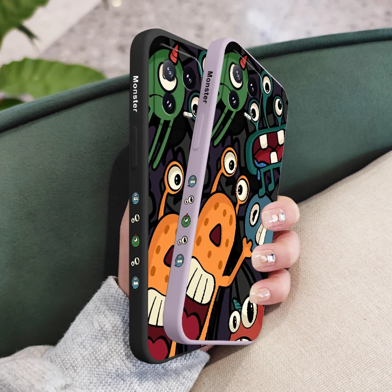 Bread Monster Phone Case For Xiaomi Mi 15 14 14T 13 13T 12 12X 12T 12S 11 11T 10 10T 9 9T Pro Lite Liquid Silicone Cover