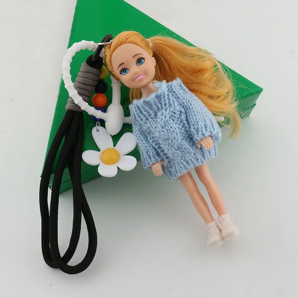 New Cute Doll Pendant Hanging Ornament DIY Change Clothes Car Key Ring Bag Decoration for Barbie Doll