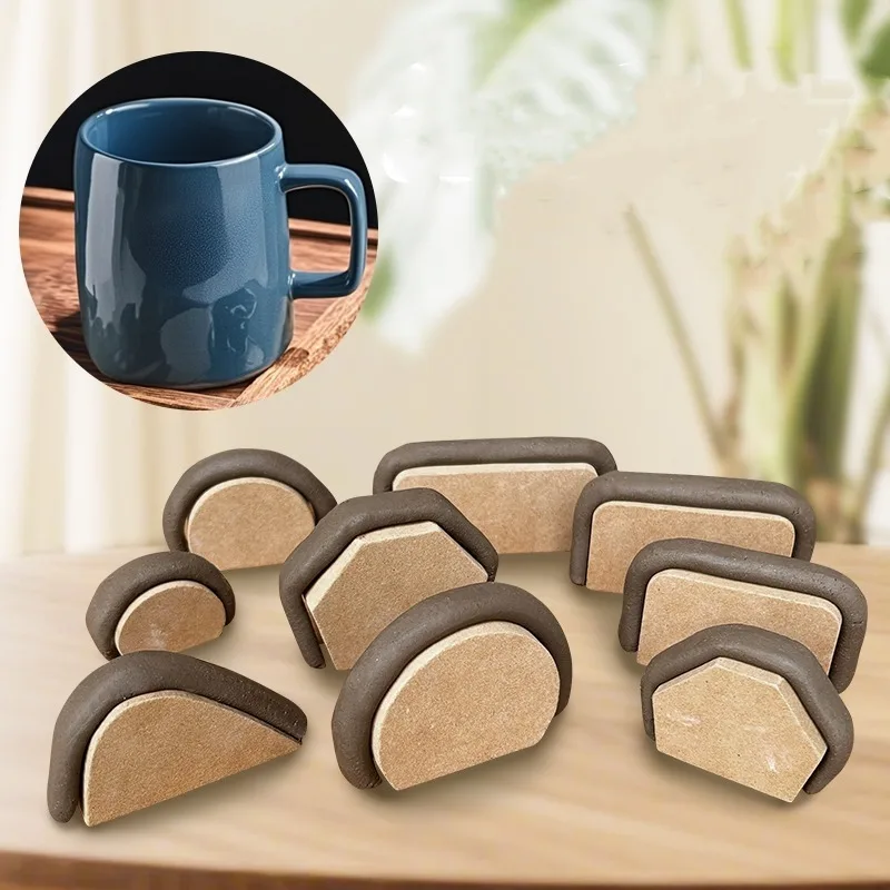 9 pçs/set ferramentas de cerâmica bule copo lidar com forma molde mdf cru argila modelo bule lidar com ferramenta de prototipagem rápida molde cerâmica
