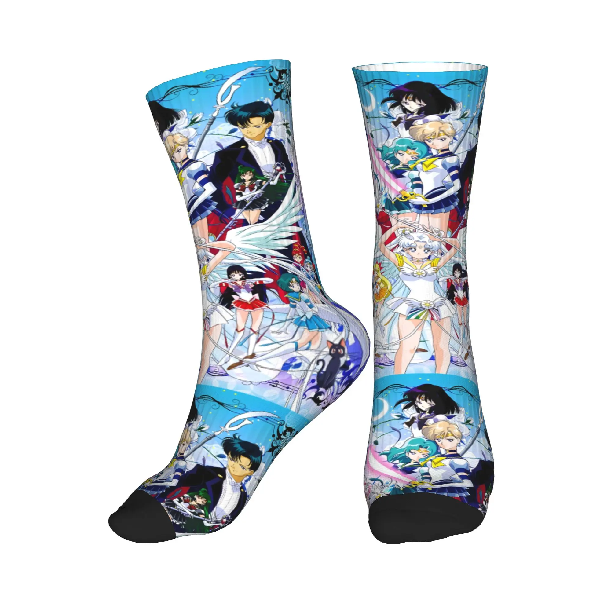 

Cartoon Anime Girl Sailors Moons Socks Men Women Warm Funny Novelty Crew Socks