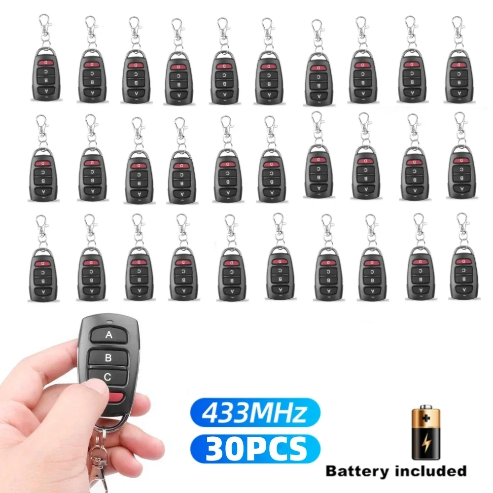 433 Mhz RF Copy Remote Control Key 30pcs Transmitter Duplicated Cloning Code Car Key Fob Electric Garage Door Opener