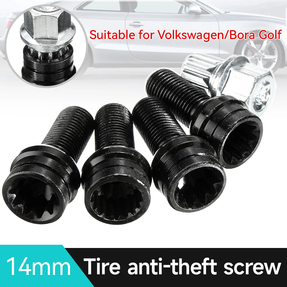 17mm Anti-theft Wheel Screw Bolt and Lock Lug Nut Fit For VW Golf Jetta Beetle Passat For Audi Car Wheel Bolts Accessories