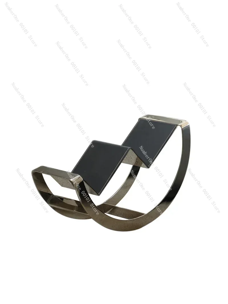 

Stainless steel saddle leather swing bookshelf magazine rack living room book and magazine rack