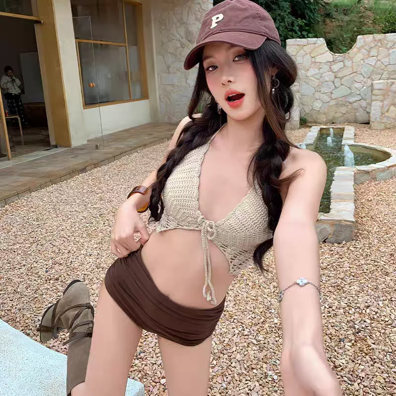 

Потрясающий женский раздельный купальник-бикини для пляжа: комплект из двух предметов, создающий ощущение роскоши и чувственности, идеально подходит для небольшой груди.