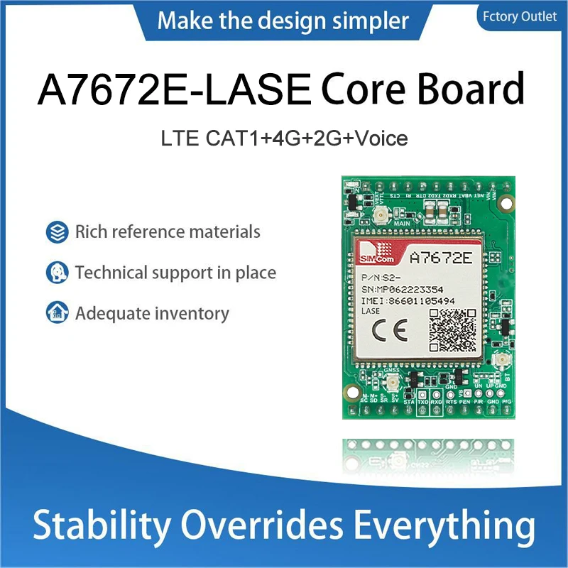 SIMCom A7672E-LASE Moduł LTE Cat 1, płyta główna 4G, obsługa 4G A7672E LASE
