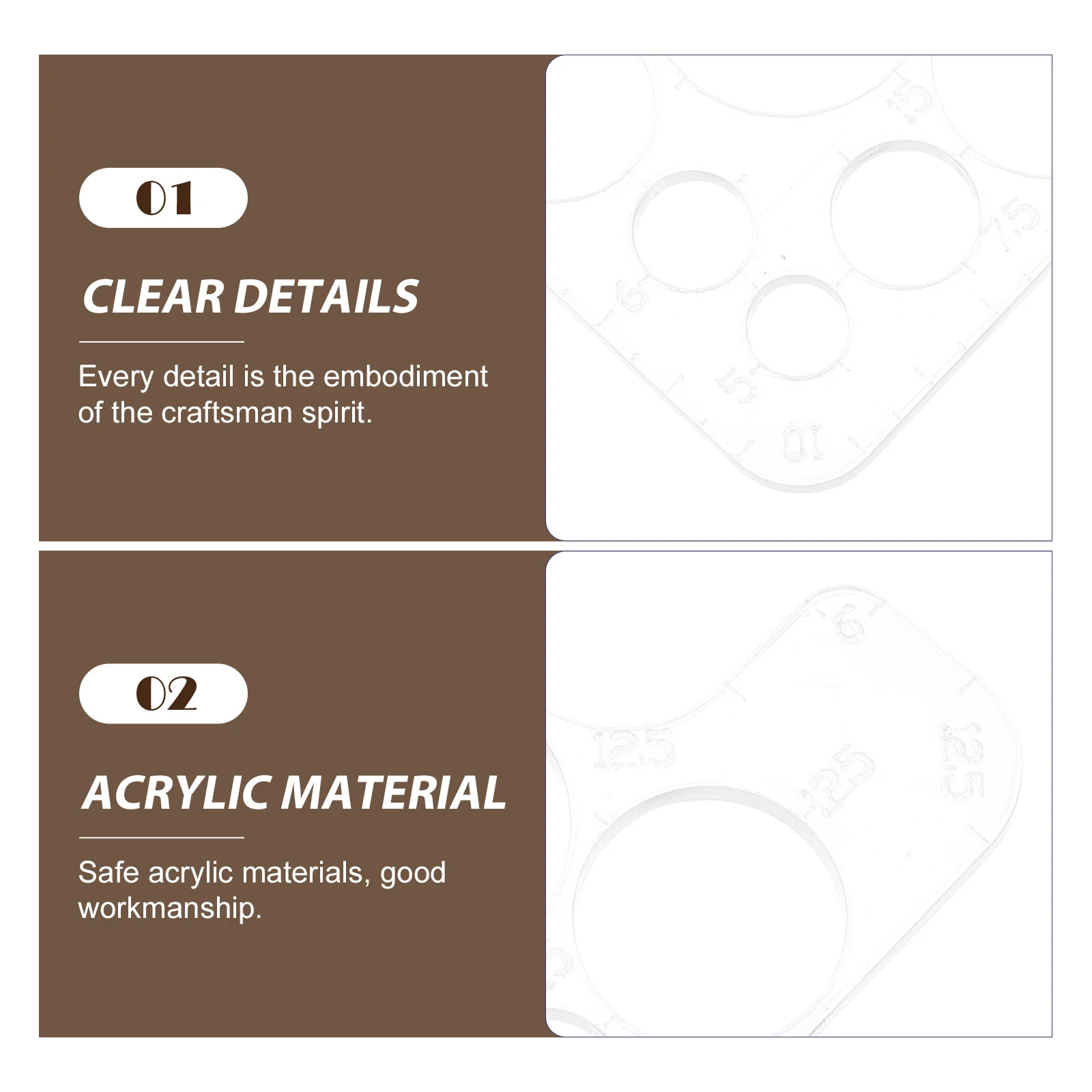 

Acrylic Circle Corner Ruler Transparent Clear Cutting Template For Craft Round Corner Tool Stitching Line Guide