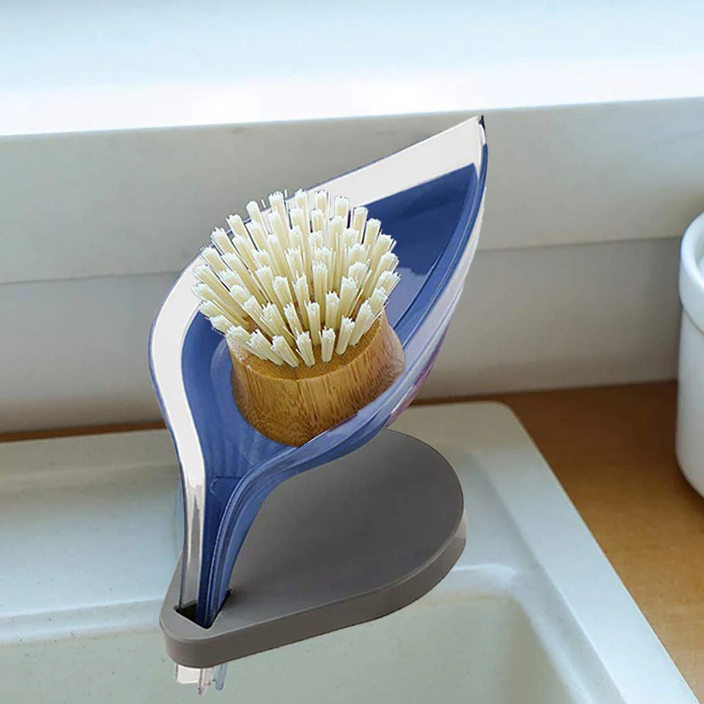 Leaf-shaped Drain Soap Holder Storage Rack for Bathroom Kitchen