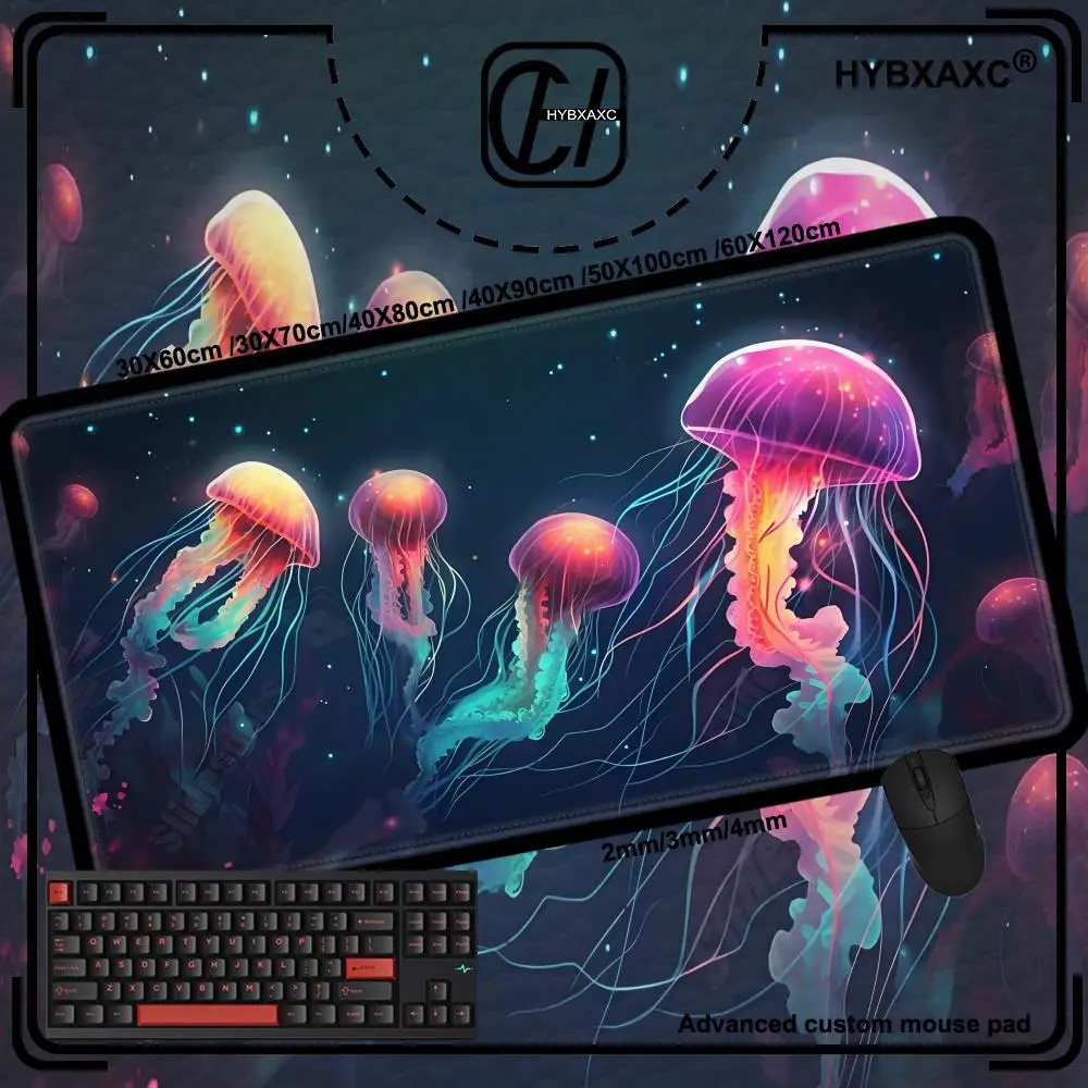 

Mouse Pad Cute HD Desk Pad Extended Gaming Keyboard Mats Large 90x40cm XXL Jelly fish Gamer Mousepad
