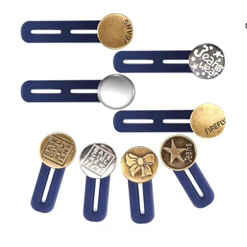 

Button Waist Extender Pants Waist Extender Adjustable Extended Metal Button Elastic Collar Extenders for Jeans shirts Trousers