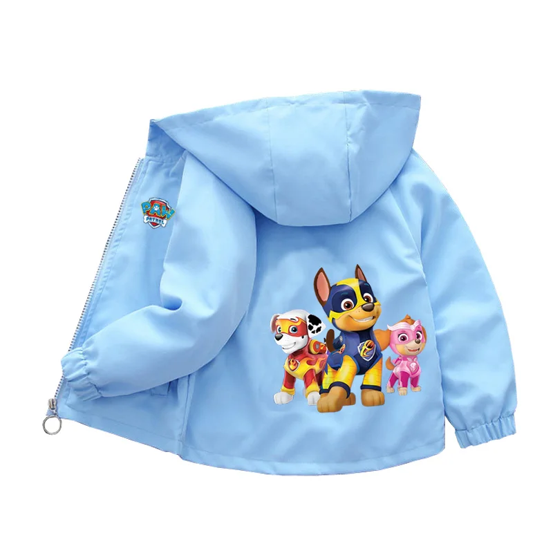 PAW Patrol Children Girls Hooded Jacket Coat 2024 Autumn Baby Boy Cartoon Zipper Long Sleeve Casual Clothing Kids Outerwear