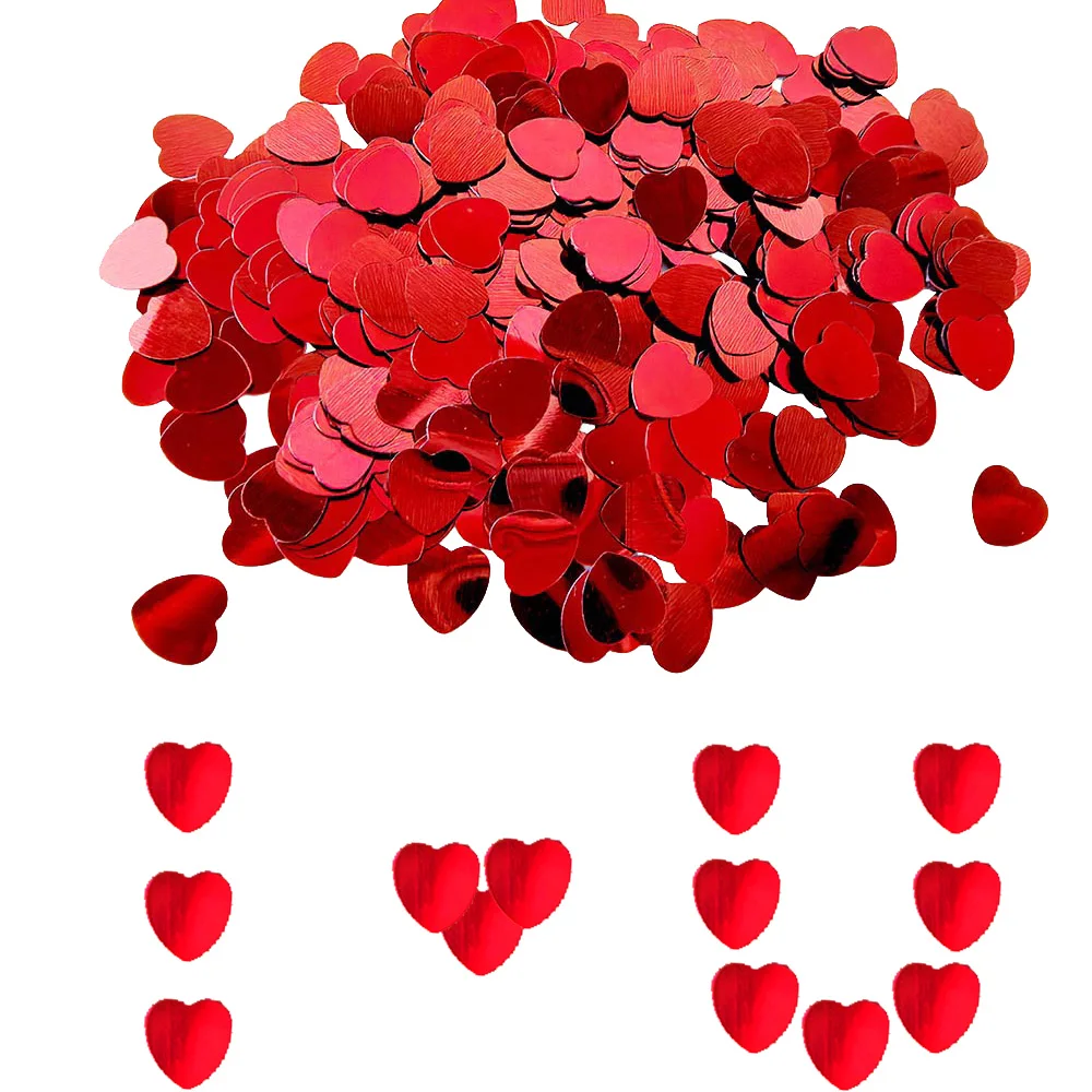 15g Valentine's Day Red Heart Confetti Table Decoration Metallic Foil Confetti for Wedding Bridal Shower Birthday Party Supplies