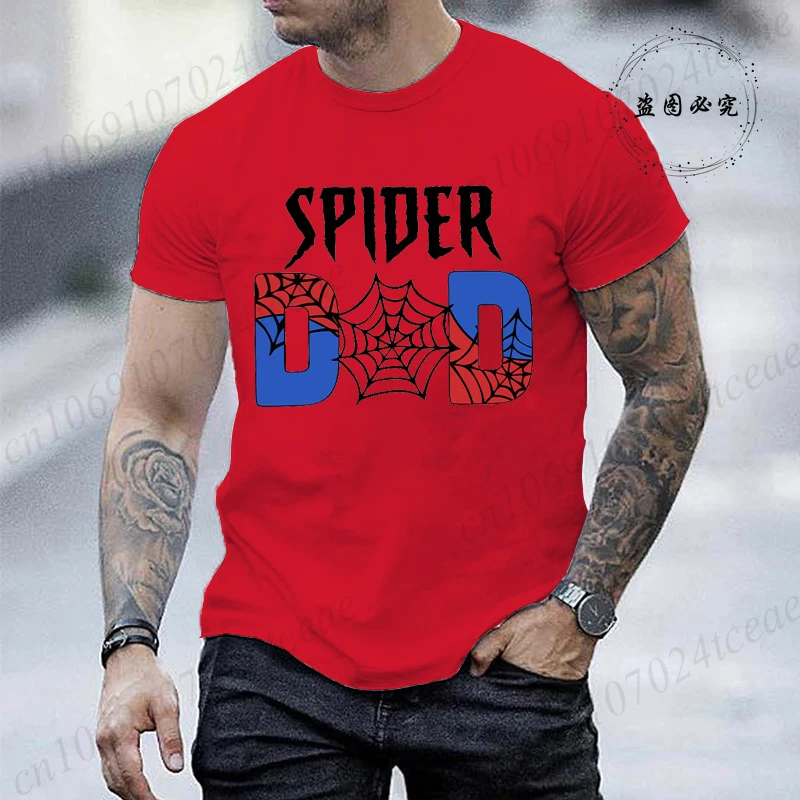 Modische Trendige Herren T-Shirts Vintage Oberteile Sarkastisches Lustiges Spider Dad T-Shirt Kurzarm Grafik T-Shirts Männerkleidung Vater Geschenke – Detail 4