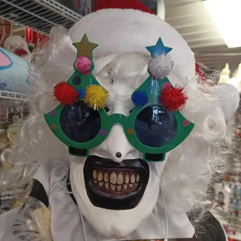 Art Clown Mask Glasses Cosplay 2024 Costume Accessories Halloween Bloodstained Mask Christmas Headgear