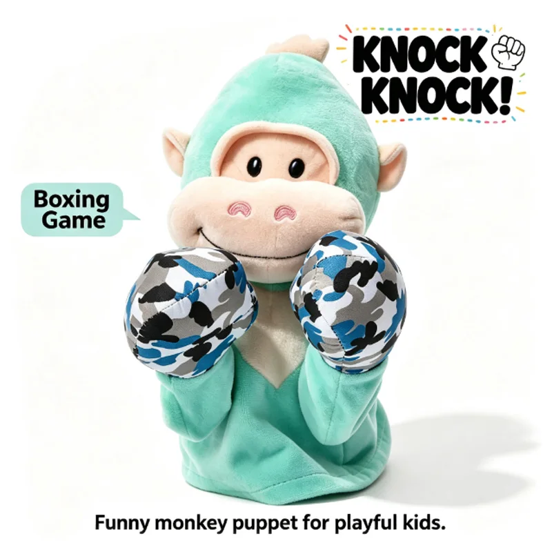 Kung Fu Animal Toy Monkey Glove Doll Game Plush Toy Boxer Hand Puppet Dog Action Interactive Toys Party Social Game