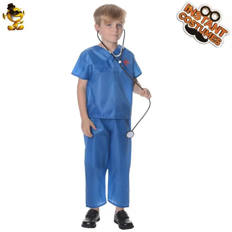 

Хэллоуин, ролевой хирургический костюм для мальчиков, одежда для косплея, детский наряд врача, материал из искусственной кожи, KTV Dr Code