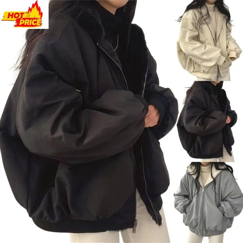 

Women Fashion Winter Coat with Faux Furs Hood Thicken Warm Casual Outdoor