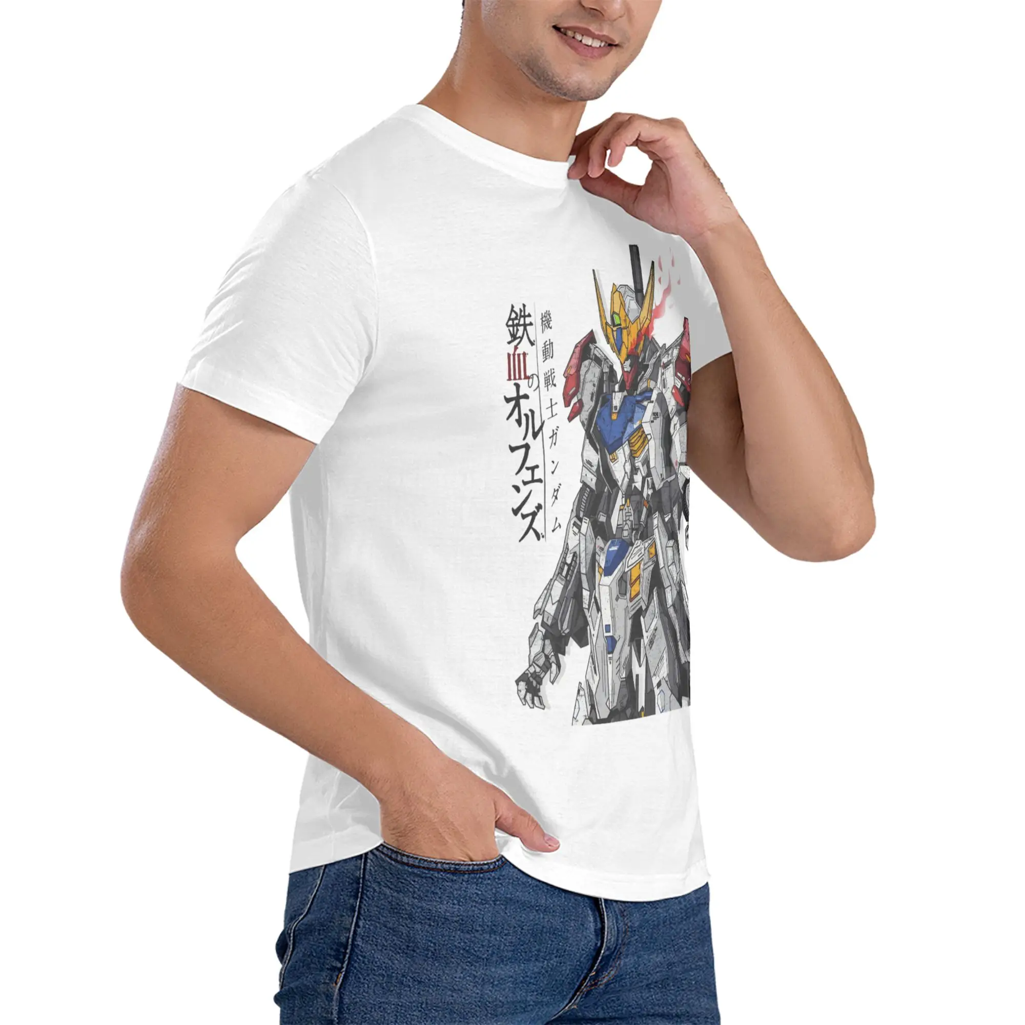 Camiseta Mecha Robot Anime Gundam Freedom para hombre, camiseta de manga corta, ropa de calle, Camisetas holgadas de algodón puro de verano