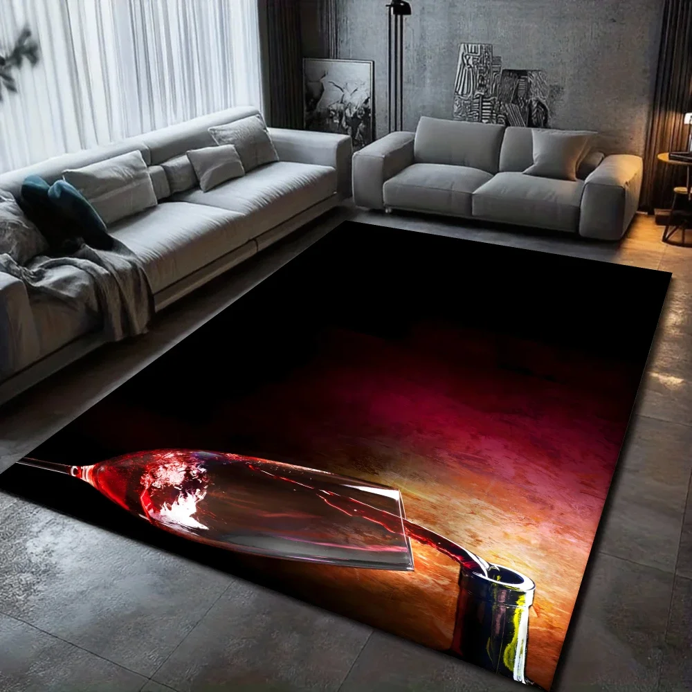 Cigar & Whiskey Print Rectangle Rug, Man Cave Bar Decor for Lounge Study Office, Non-Slip Carpet Indoor Smoking Room Decor
