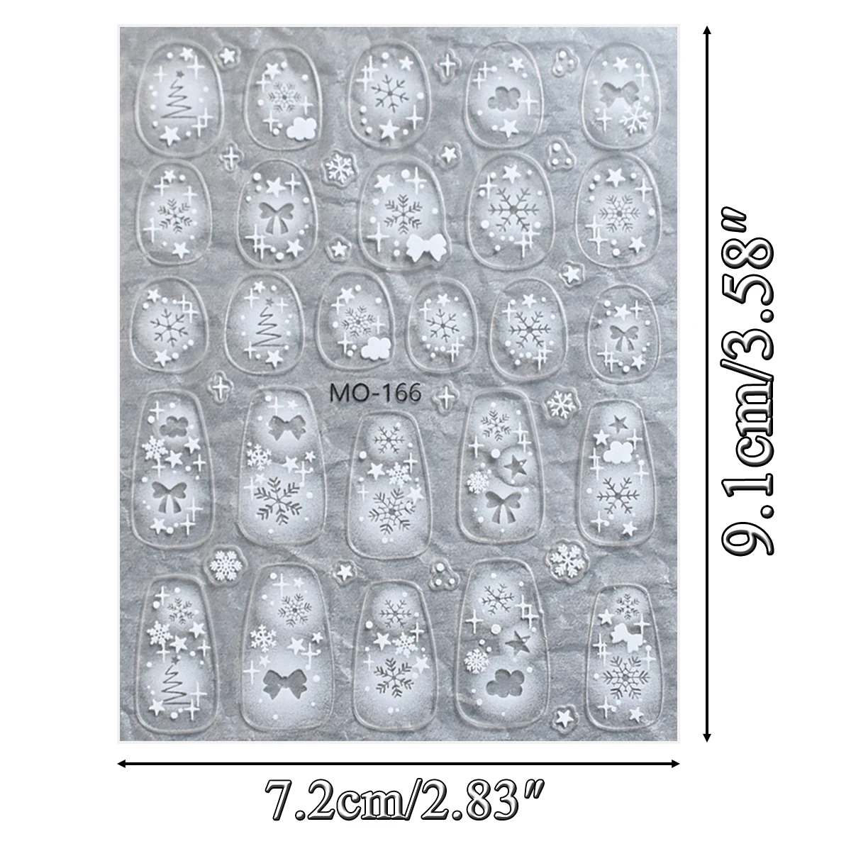 3/6 fogli adesivi per nail art con fiocco di neve 5D bianco Natale inverno decalcomanie per unghie in rilievo per donne decorazioni per manicure fai da te