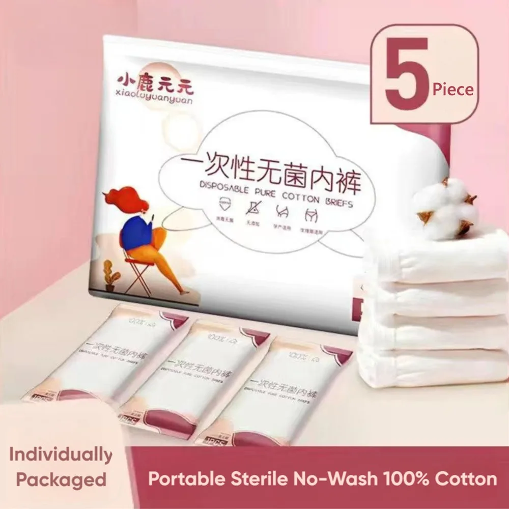 Sous-vêtements jetables multicolores blancs, 5 pièces, Absorption de la sueur, fournitures de voyage respirantes, slips désodorisants doux