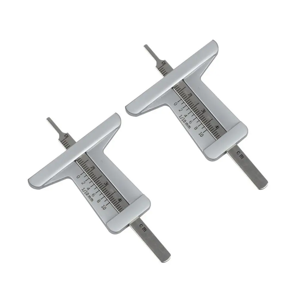 

2 шт., прецизионный измеритель глубины протектора шин, профессиональная портативная измерительная линейка для автомобильных шин, нержавеющая сталь, 50 мм