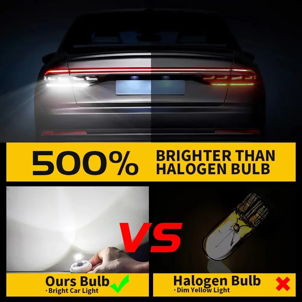 2Pcs Super T10 W5W Led Car Light Nichia 3030 Emc Chips Non-polarity Lamp Bulb Auto White DC12-50V Drop Shipping Supported