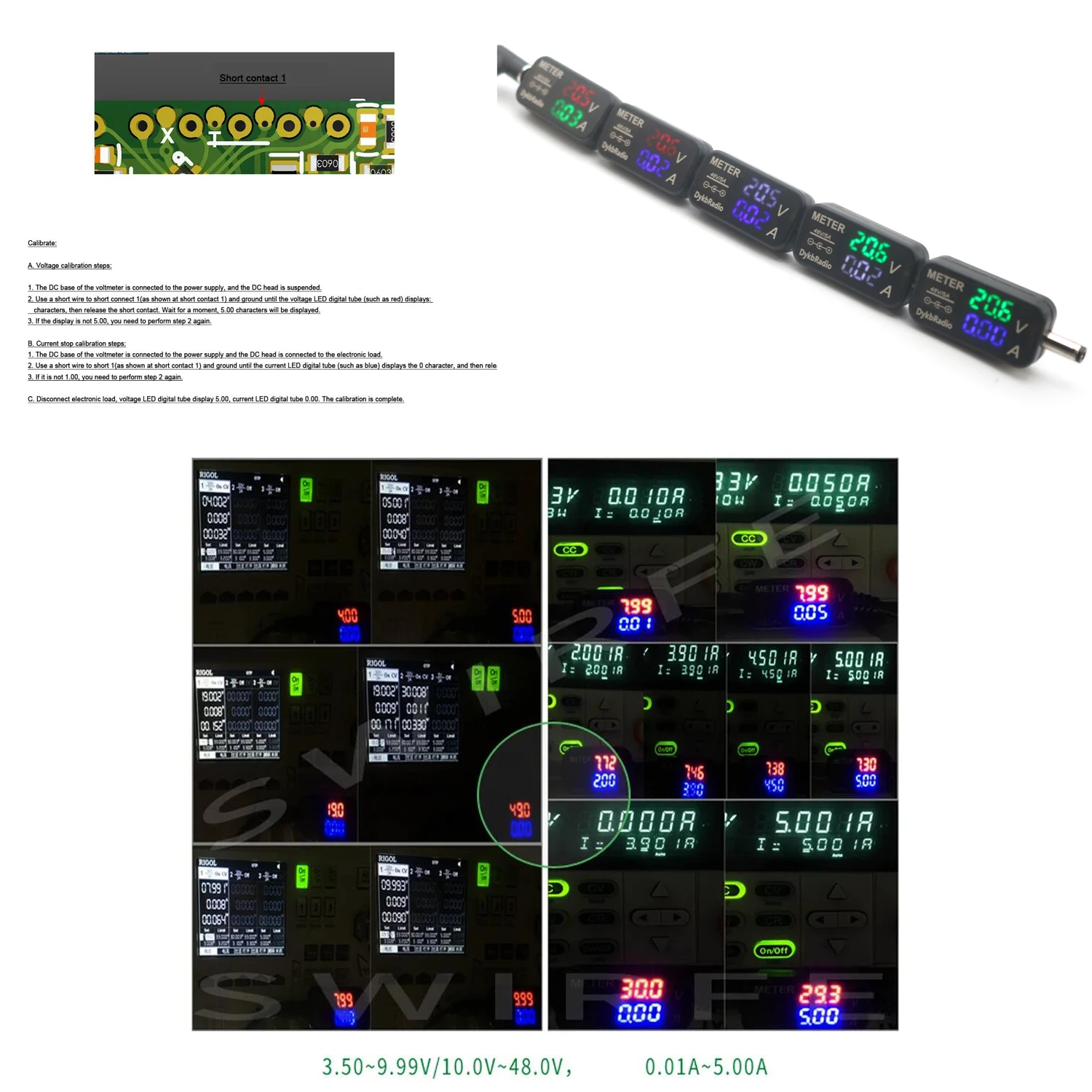 DC Bidirectional Voltmeter Ammeter 240W 48V 5A Dual Display LED Digital Voltage Current Meter 5V 12V 15V 24V 36V 48V 5525 5521