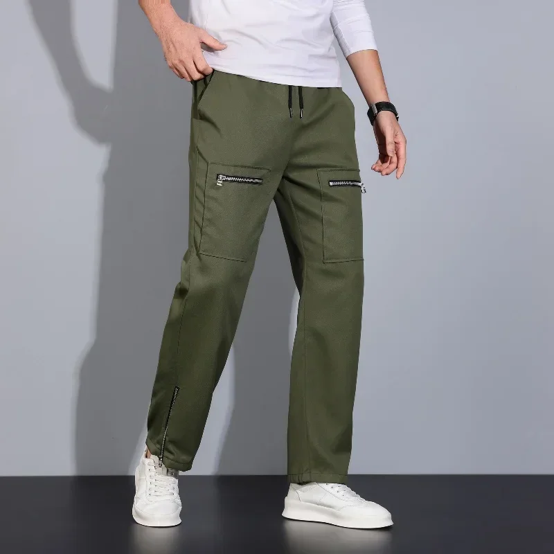 

New Men Solid Color Four Season Leg Binding Pants Are Fashionable Comfortable Breathable Fast Drying High-quality Workwear Pants