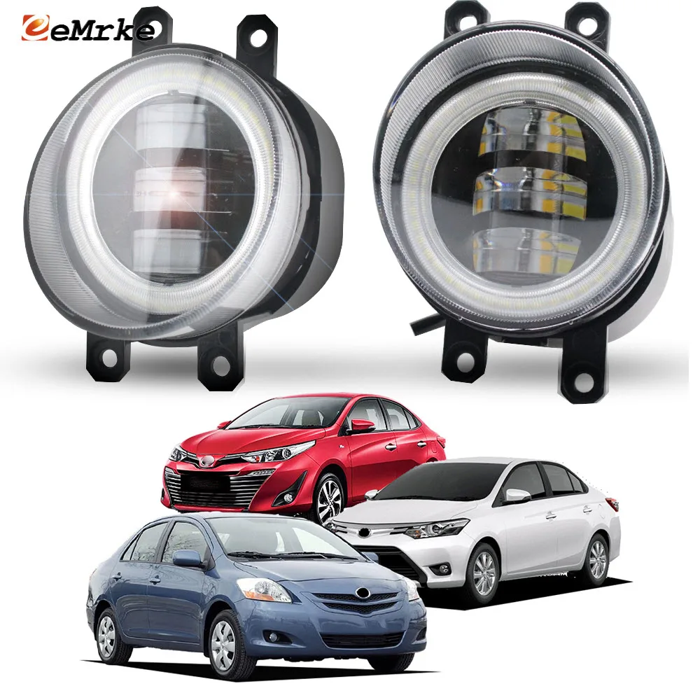 

Led Fog Light Lens Low Beam Headlight Angel Eye DRL PTF No Error Display for Toyota Yaris Belta Vios RAV4 Auris Corolla Camry