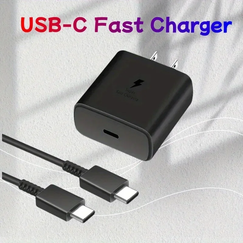 

Для сверхбыстрого зарядного устройства 45 Вт, кабель типа C, USB C для телефона Android, блок адаптера питания для планшета Galaxy S23