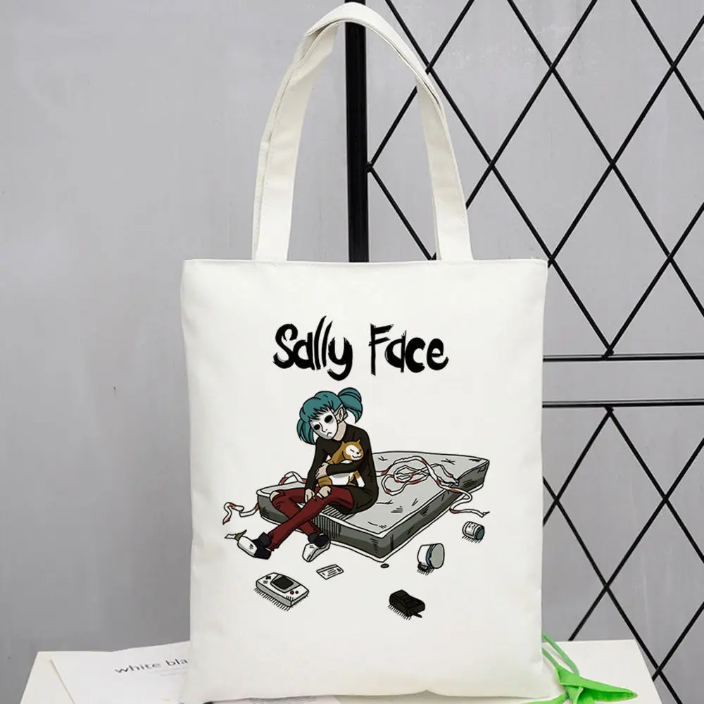 Sally Face Canvas Tote Bags Multipurpose Digital Print Daily Use Events College Fashionable Reusable Personalized Promotes