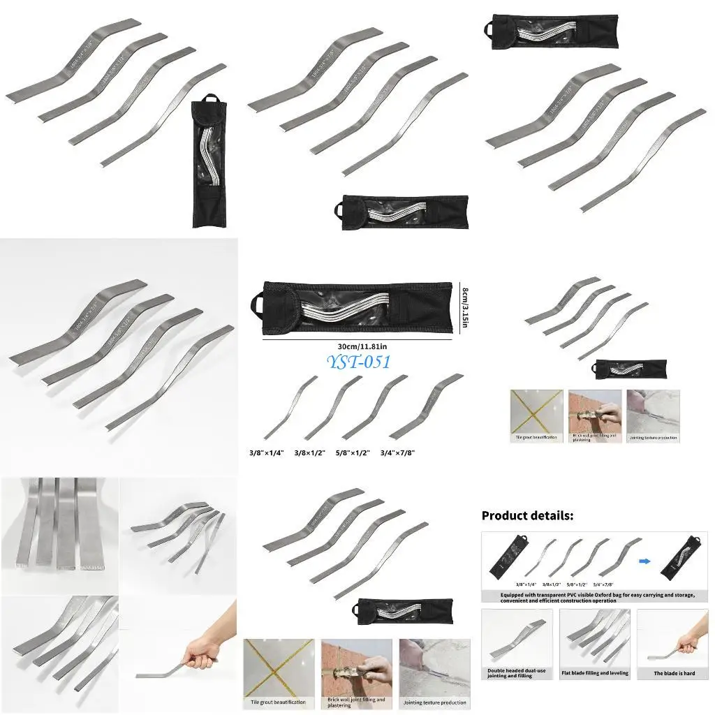 

E15A Professional Grade Stainless Steel Grout Applicator Set Oxford Fabric Carrying Case Included 3 8 4 3 8 2 5/8"x1.2" 3 4 8