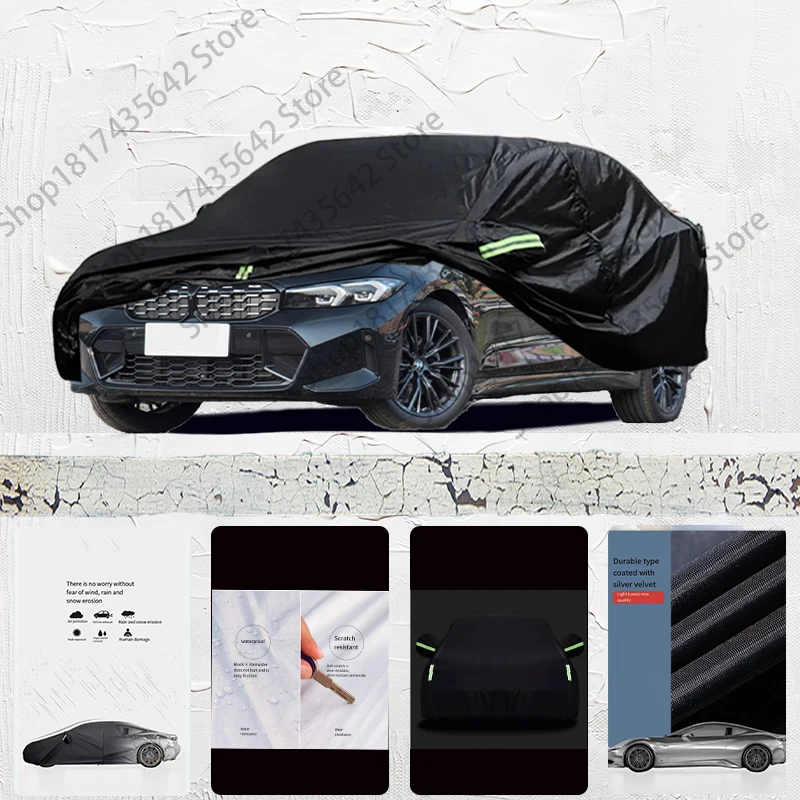 

For BMW 3 Series Car cover Exterior Car Cover Black Outdoor Protection Full Car Covers Waterproof Sunshade Anti UV Snow Cover