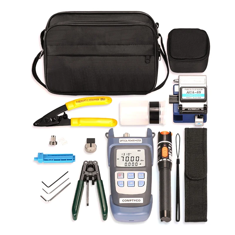 

AB34-FTTH Fiber Optic Tool Kit With Fiber Cleaver -70-+10Dbm Optical Power Meter Visual Fault Locator 10Mw