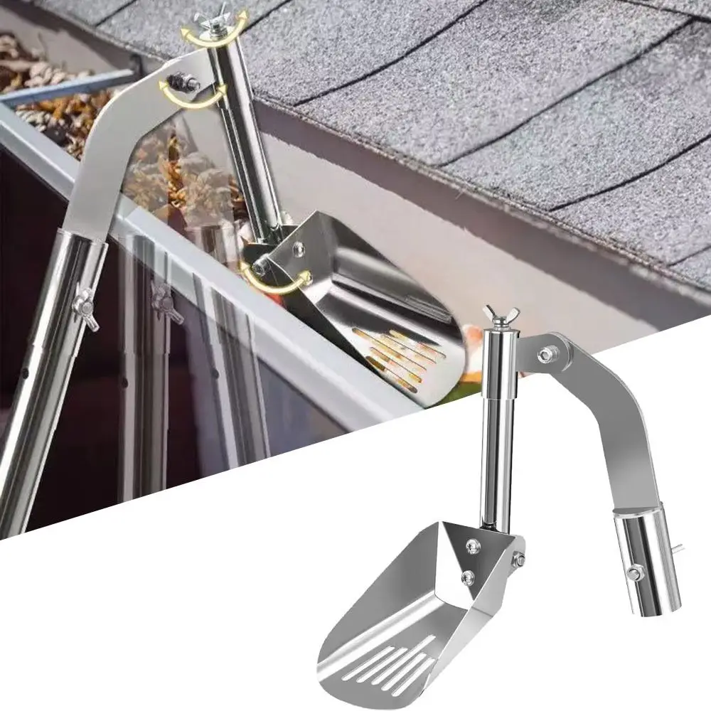 

Aluminum Alloy Gutter Cleaning Shovels Rustproof Thicken Gutter Cleaner Scoop Multifunctional Foldable Leaf Cleaning Spoon
