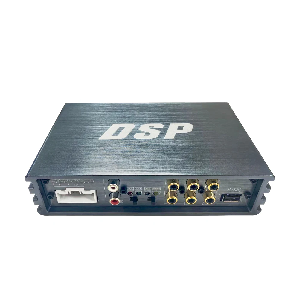 Wzmacniacz samochodowy MEKEDE DSP 32EQ 4*50W Procesor audio Wzmacniacz mocy Treble Bass Dedykowany do poprawy jakości dźwięku Obsługa subwoofera audio HPF/LPF/AUX/USB/BT 20PIN Do radia Android — 2
