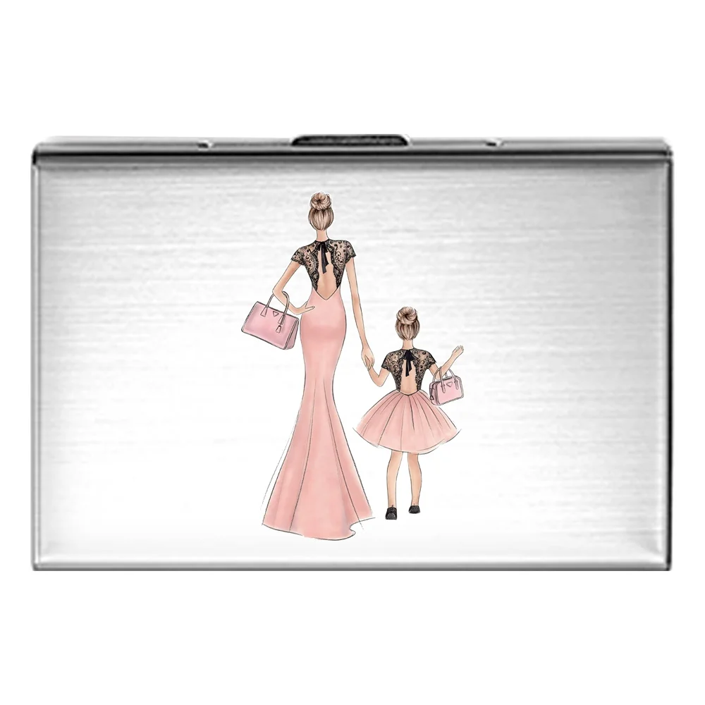 Lightweight Flip-open Metal Card Holder with Compact Size, Business Card Container for Backpack Carry.