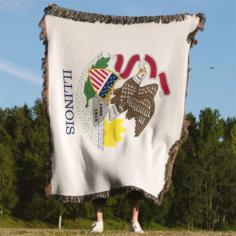 

Жаккардовое тканое одеяло с бахромой Aertemisi Illinois, США Америки